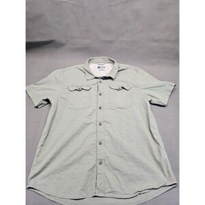 Sierra Design Tech Short Sleeve‎ Button Up Shirt Men's XL Green